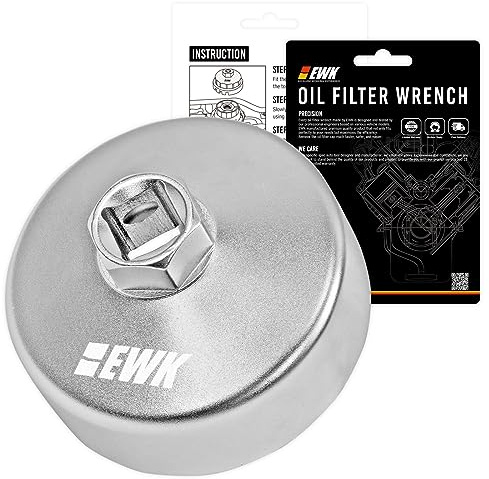 EWK 64mm 14 Flute Oil Filter Wrench, Forged Steel Removal Tool for Toyota, Lexus, Honda, Notch-Less Design, 1/2 Drive or 21mm Socket