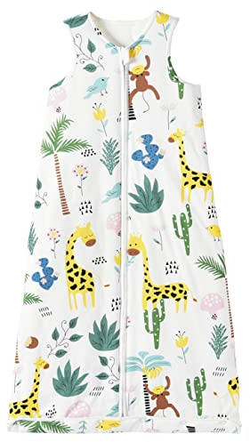 Chilsuessy - Gigoteuse bébé avec pieds - 2.5 tog - Gigoteuse pour toute saison - Sans manches - Avec jambes - Pour nourrisson - Motif : girafe - 110/taille du bébé 100 à 120 cm