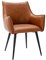 chairus Fauteuil Bureau en Cuir PU Chaise de Salon Chambre Rembourré de Pieds en Métal Chaise Salle à Manger avec Accoudoir (Marron)