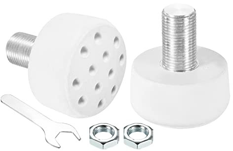 PATIKIL Ruedas Patines Pie Topes con 0.6'' Pernos, 1 Par 82A Goma Freno Tapones Bloque con Agujeros para Ruedas Patines Accesorios Reemplazo, Blanco