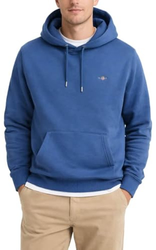 GANT Herren Reg Shield Hoodie Kapuzenpullover, Vintage Blue, M EU