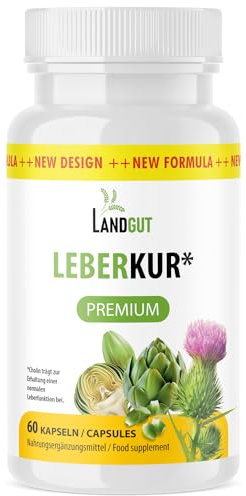 Landgut Leberkur Premium - Nahrungsergänzungsmittel mit Cholin und Pflanzenextrakten - 1x60 Kapseln