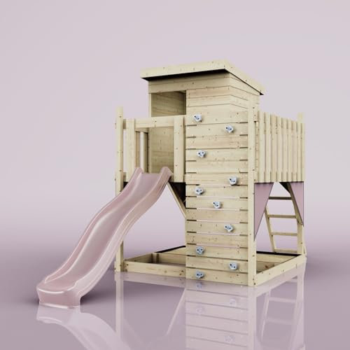 PolarPlay Stelzenhaus Polarlicht aus Holz in Rosa