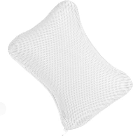 Quuylin Cuscino da Bagno,cuscino da bagno per la vasca da bagno,Cuscini per Vasca da Bagno Ergonomici,con 2 potenti ventose,per una presa salda,cuscino per un rilassamento ottimale del collo (Bianco)