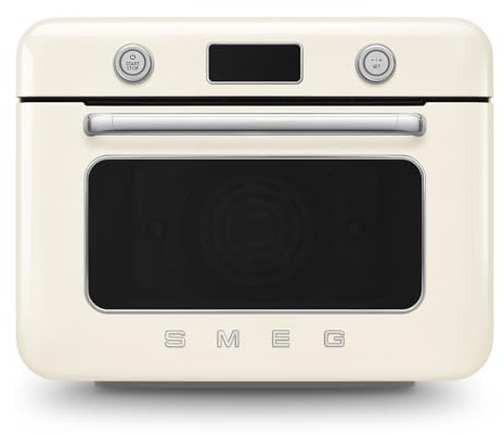 Smeg 50's Style Multifunction Mini Oven with Steam & Air Fry, Cream, COF01CRUK
