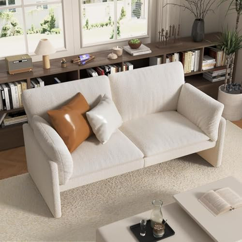 UNIONLINE 3 Seater Sofa, 172 cm, Ledersofa, Couch, groß, modernes Liebessitz-Sofa, 2-3-Sitzer für Wohnzimmer, Schlafzimmer, Wohnung, Home Office, Weiß