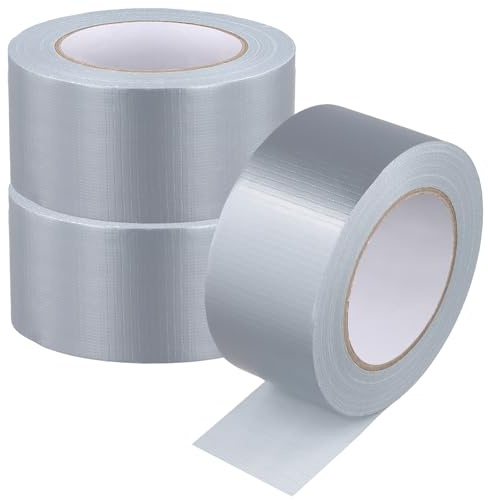 JIEHIN 3 Rollos Cinta Americana Extrafuerte 80mm x 50m, Cinta Blindada Impermeable de Tela para Reparar, Fijar, Sellar y Reforzar