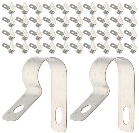 DECORNIJIA Lot de 200 Clips Câbles en Acier Inoxydable R10, Clips de Fixation Métalliques pour Câbles Électriques, Pinces pour Gestion de Câbles à Domicile, Bureau et Industrie,