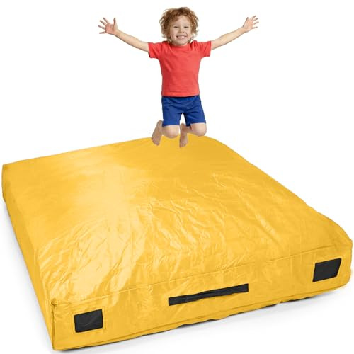 gymnastikutrustning, Autism Crash Mat for barn | Mjuk landning for hoppning och lek | Crashpad | Giant Kids Foam(Yellow,Big)