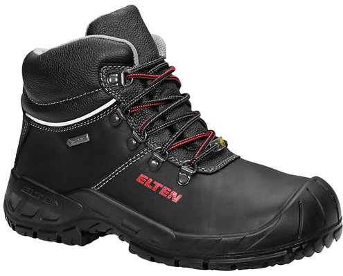ELTEN Sicherheitsschuhe Renzo GTX Mid ESD S3 CI, Damen und Herren, Leder, Stahlkappe, leicht, robust 36, Schwarz
