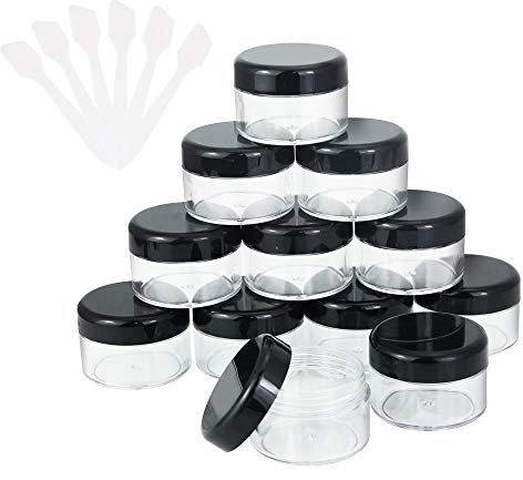 GOLRISEN 12 Stk Döschen 15ml Döschen mit deckel Transparent Mini Cremedose Kosmetik Tiegel Kosmetikdosen Reise Probendöschen Töpfchen Döschen Set mit Schraubdeckel Nailart Behälter für Lotion Creme