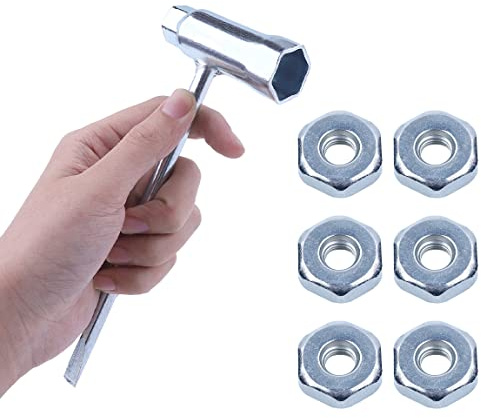 Adefol Llave de Motosierra con 6 Tuercas para Stihl 017 018 MS170 MS180 019 020 021 023 MS230 MS250 024 025 026 028 034, 13 × 19 mm Destornillador Herramienta de Reparacio (Llave con 6 Tuercas)