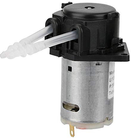 Selbstansaugende Mikrodosierperistaltikpumpe 12V DC mit Dosierkopf und 2 x 4 Röhrchen für chemische Analyse im Aquariumlabor - Flüssigkeitspumpe mit universellem Anwendungsgebiet