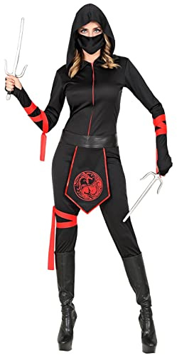 W WIDMANN MILANO Party Fashion - Costume de ninja pour femme | Ensemble de 5 pièces, déguisement de combattante japonaise pour le carnaval et Halloween
