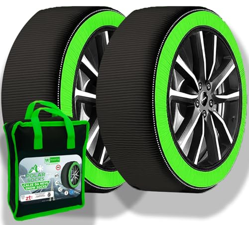 W-Parts Polar Socks - Coppia di Calze da neve W-Parts - Catene Da Neve - OMOLOGATE in ITALIA ed EUROPA - Con Borsa di trasporto + Coppia Guanti di plastica lunghi (Taglia XL)