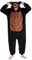 Loiahoer Unisex Erwachsene Bär Onesie Kostüm Pyjama Halloween Cosplay Kostüm Neuheit Tier SHU Velveteen Weihnachten Schlafanzug Pyjamas Set für Familie & Paare,Schwarz,XL