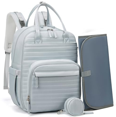 Sea choice Wickeltaschen Windelrucksack Unisex mit Isolierten Taschen Wickelrucksack mit Wickelauflage für Mama und Papa Stilvoller Reiserucksack für die Babypflege