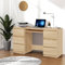 Homgoday Schreibtisch mit 6 Schubladen Bürotisch Computertisch Schülerschreibtisch Büroschreibtisch Arbeitstisch Kinderschreibtisch Sonoma-Eiche 140x50x77 cm Holzwerkstoff