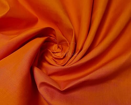 Plain Orange Polycotton Fabric for Dressmaking, Art & Craft, Sewing, Quilting | 45'' - 115 cm Wide| Precut Length 3m