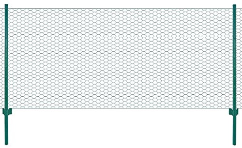 Quincaillerie, clôtures et barrières, panneaux de clôture, clôture en treillis métallique avec poteaux en acier, 25 x 0,75 m, vert