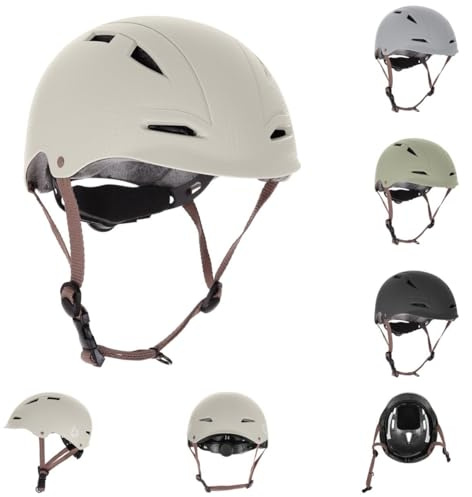 Kikkaboo, Casco de Seguridad Infantil 46-56 cm con 9 Grandes Aberturas, Color:Beige