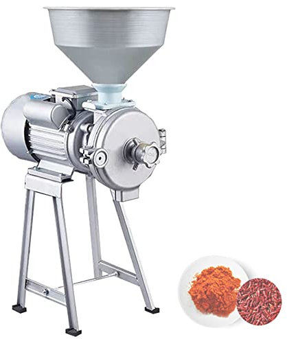 Grinding Mill，Soybean Grinder 3000W Commercial Stainless Steel Corn Grinder Industrial Flour Milling Machine for Pepper Soybean Peanut Herbs Grains
