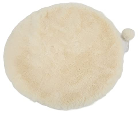 Grcfumo Colchoneta Redonda para Dormir, Almohadilla de cojín de Cama para Perros con Pelota pequeña, Alfombra de sueño cálida y cómoda para Interiores al Aire Libre (Blanco)