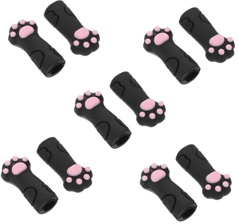 Fundas de Silicona para Pinzas de Uñas Forma de Pata de Gato, 10 Piezas