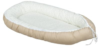 ULLENBOOM ® Babynest - 100% OEKO-TEX Materialien & Made in EU, Sand - Babynestchen Neugeborene aus kuscheliger Baumwolle, Ideal als Reisebett & Kuschelnest geeignet
