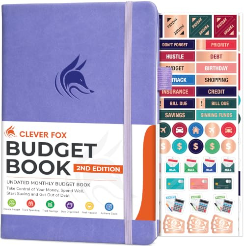 Clever Fox Budget Book 2.0 – Financial Planner & Expense Tracker Notebook. Monthly Budgeting Money Organizer. Compact, 13.5x19cm (Lavender)