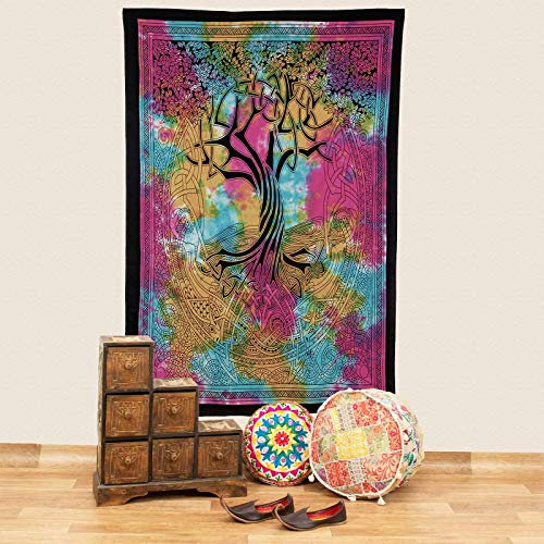 Kunst und Magie Tagesdecke Wandbehang Tuch Yggdrasil Keltischer Lebensbaum ca. 200 x 135 cm