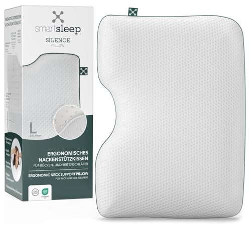smartsleep® Nackenkissen Silence Pillow – Ergonomisches Visco-Schaum Kopfkissen, HWS-stützend für Rücken- & Seitenschläfer