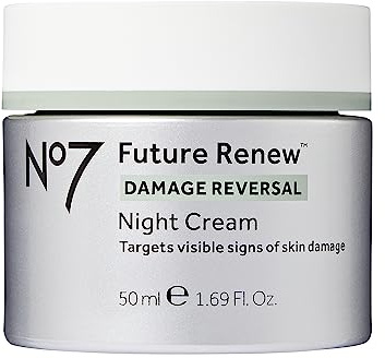 No7 Future Renew Damage Reversal Night Cream - Anti Aging Face Moisturizer - Infused with Peptide Technology to Reverse Visible Signs of Damage - Skin Barrier Repair for Dry Skin (1.69 Oz)