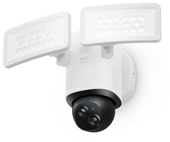 eufy Security Camera Floodlight Camera E340 Wired, Security Camera Outdoor, 360° PTZ, 24/7 Recording, 2.4G/5G Wi-Fi, 2000 LM, Motion Detection, Built-In Siren, Dual Cam, HB3 Compatible, No Monthly Fee