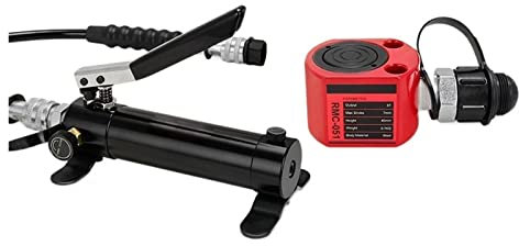 Jacs hydrauliques de Type Mince RMC-051 avec Pompe Prise hydraulique, Voyage de Travail de 7 mm avec Pompe à Main hydraulique CP-180 SUNBING (Color : RMC-051 with CP-180)