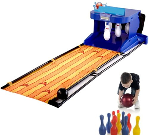 Family Bowling Game, Electronic Bowling Alley Game, Indoor Bowling Ball Sports Game Console, with LED Scoreboard, for Children and Adults Interactive Game,2m