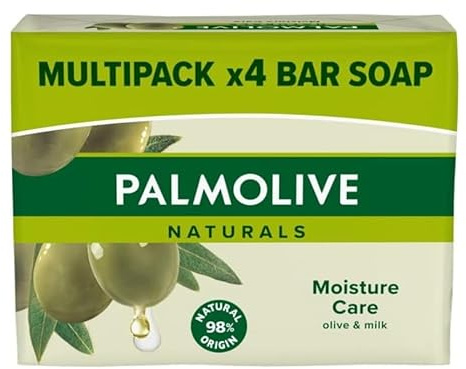 Luxury Almond Milk Soap Bar - Naturals Delicate Care for Sensitive Skin - Vegan, Moisturizing, Nourishing and Gentle Body, Hand and Face Cleansing 4x90g Bars (Olive Oil)