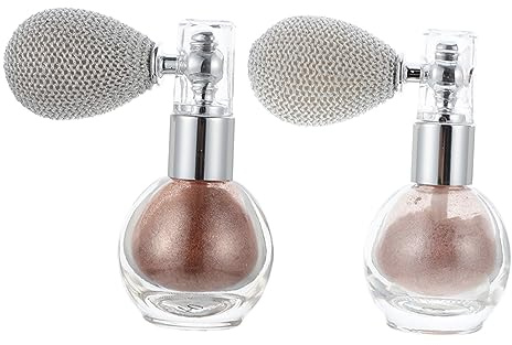 Happyyami 2 Piezas Spray Resaltador Facial y Corporal con Polvo para Cabello y Cuerpo Brillo Ultra Fino para Bodas Fiestas