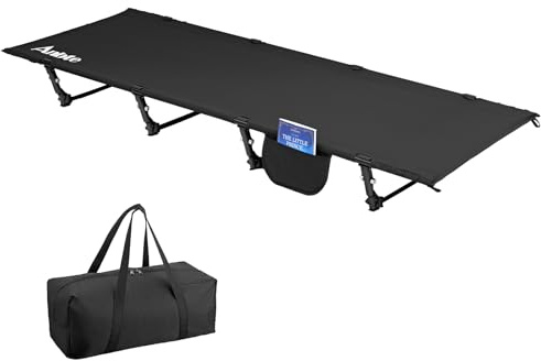 Anbte Lit de Camp Pliable 1 Personne 191×70×20 cm, Montage Facile avec Pince Latérale, Lit de Camping Portable avec Sac, Charge 125 kg, pour Camping, Plage, Jardin