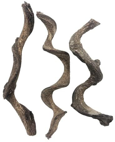 Kathson Reptile Decor Natural Forest Branch Terrarium Habitat Decoration Lizard Climbing Tree Branch for Bearded Dragon Gecko Snake Frog Chameleon Spider 3PCS