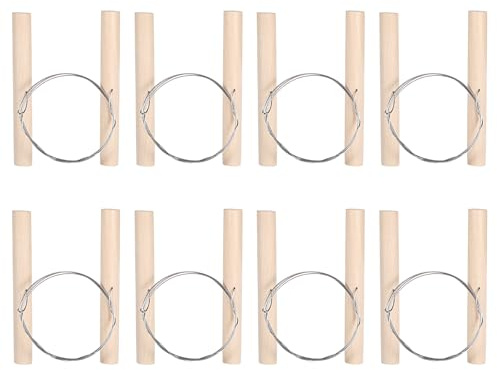 LIQWEI 8 pezzi taglierina di argilla, filo di acciaio, strumento di taglio argilla in acciaio inox con manici in legno per artisti, scultura d'arte in ceramica, artigianato