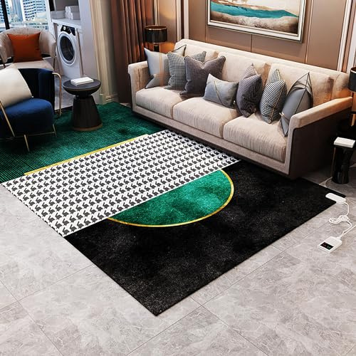 Alfombrilla calefactora para pies, almohadilla calefactora de cristal de carbono, calentador eléctrico para suelo de alfombra, calentadores de pies eléctricos(B,55x90cm)