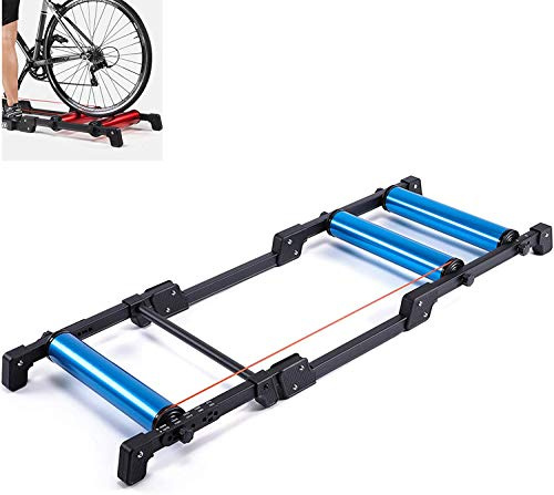 MQDLJSE Bike Trainer Stand,Indoor Bicycle Trainer,Bike Rollers Foldable, Indoor Cycling Bicycle Roller Trainer,Blue