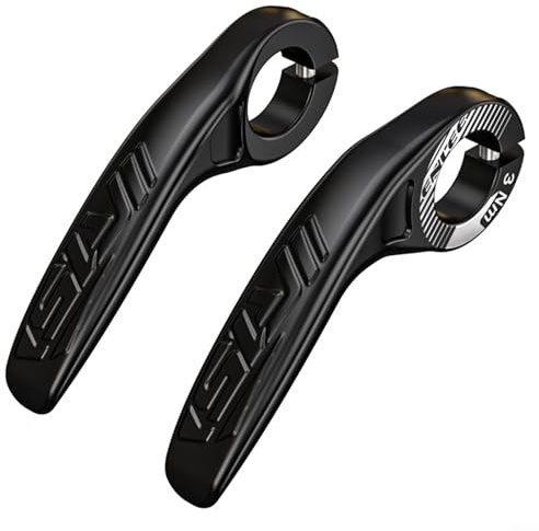 Carbon Fibre Bar Ends, Ergonomic MTB Grips for Road Bike Handlebar Extensions, Adjustable Cycling Hand Positions, Lightweight Aluminium Bicycle with 22.2mm Hole(Black)