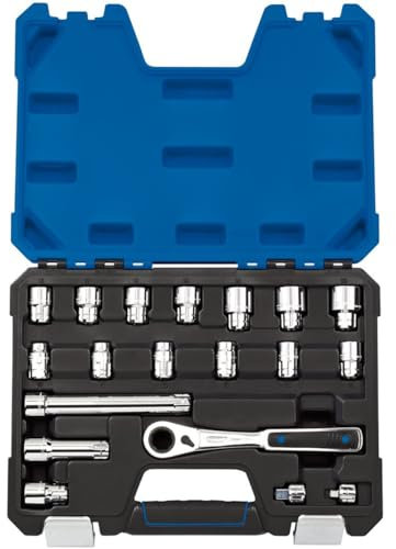 Draper 16482 Go Through 19 Piece Metric Socket Set, 20 mm , Blue