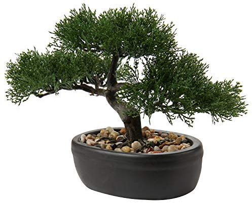 Artificial Bonsai Tree Juniper Faux Plants Indoor Small Fake Plants Decor with Ceramic Pots for Home Table Office Desk Bathroom Shelf Bedroom Living Room Farmhouse Decorations