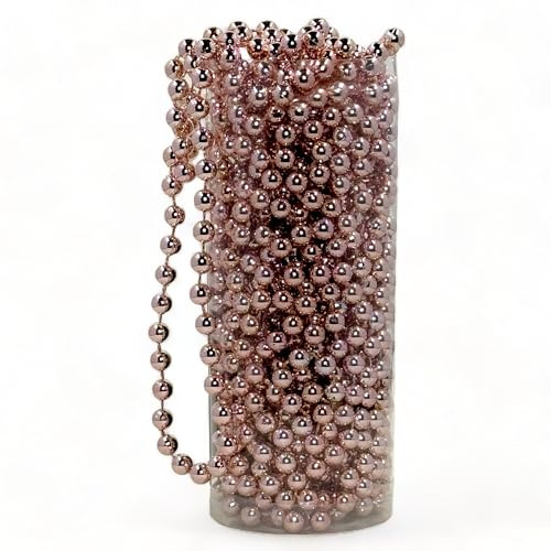 MIJOMA Ghirlanda di perle – Elegante nastro di perle, collana di perle e filo di perle decorative, elegante decorazione da tavolo, Natale, Avvento, matrimonio, perline decorative da 8 mm, 10 metri