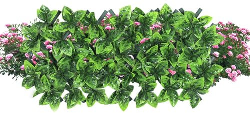 Enrejado de jardín expandible – Valla de celosías expandibles de sauce, soporte para plantas, enrejado de seto artificial, valla decorativa de pared para escaleras, decoración del hogar
