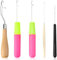 5-Piece Latch Hook Crochet Needle Set - Ergonomic Bent Hooks for Crafting, Knitting, and Hair Projects