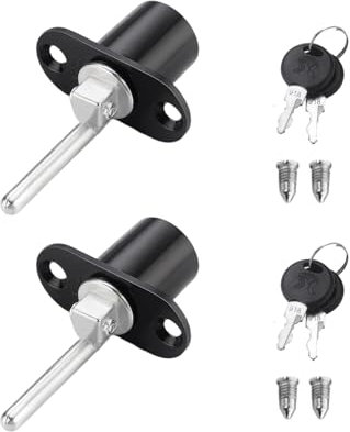 KGDUYC 2 pièces serrure de tiroir - Serrure à piston avec clé, pour tables de bureau, classeurs, armoires, en acier inoxydable noir